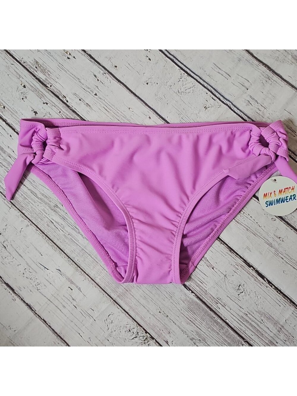 Pink Bikini Bottoms with Side Tie Bows Tahiti Bikini Bottom Solid purplish Small